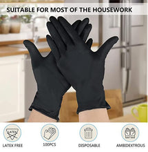 Load image into Gallery viewer, akgk Black Nitrile Disposable Gloves, 1000 PCS Exam Gloves, 4 Mil Small, Food Safe, Cleaning Gloves, Latex &amp; Powder-Free(Case of 1000, 10 Boxes of 100)
