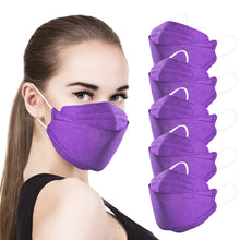 Load image into Gallery viewer, akgk KN95 Face Masks 100 Pack, Individually Wrapped, 5-Ply Disposable Purple Face Mask Against PM 2.5 Smoke and Dust
