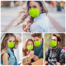 Load image into Gallery viewer, akgk KN95 Face Mask 50 PCS, Breathable Protection Masks, 5-Ply KN95 Green Masks, Cup Dust Safety Masks
