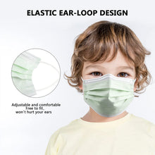 Load image into Gallery viewer, akgk Kids Disposable Face Mask Protective Childrens Green Safety Masks 100PCS
