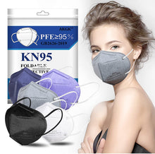 Load image into Gallery viewer, akgk KN95 Face Mask, Breathable Protection Masks, 5-Ply KN95 Multicolor Masks, Cup Dust Safety Masks 50 PCS(Black, White, Grey, Purple, Navy Blue)
