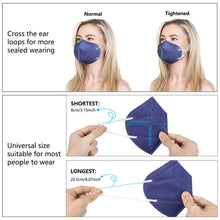 Load image into Gallery viewer, akgk KN95 Face Mask 50 PCS, Breathable Protection Masks, 5-Ply KN95 Navy Blue Masks, Cup Dust Safety Masks
