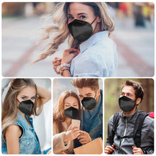 Load image into Gallery viewer, akgk KN95 Face Mask 50 PCS, Breathable Protection Masks, Individually Wrapped, 5-Ply KN95 Black Masks, Cup Dust Safety Masks
