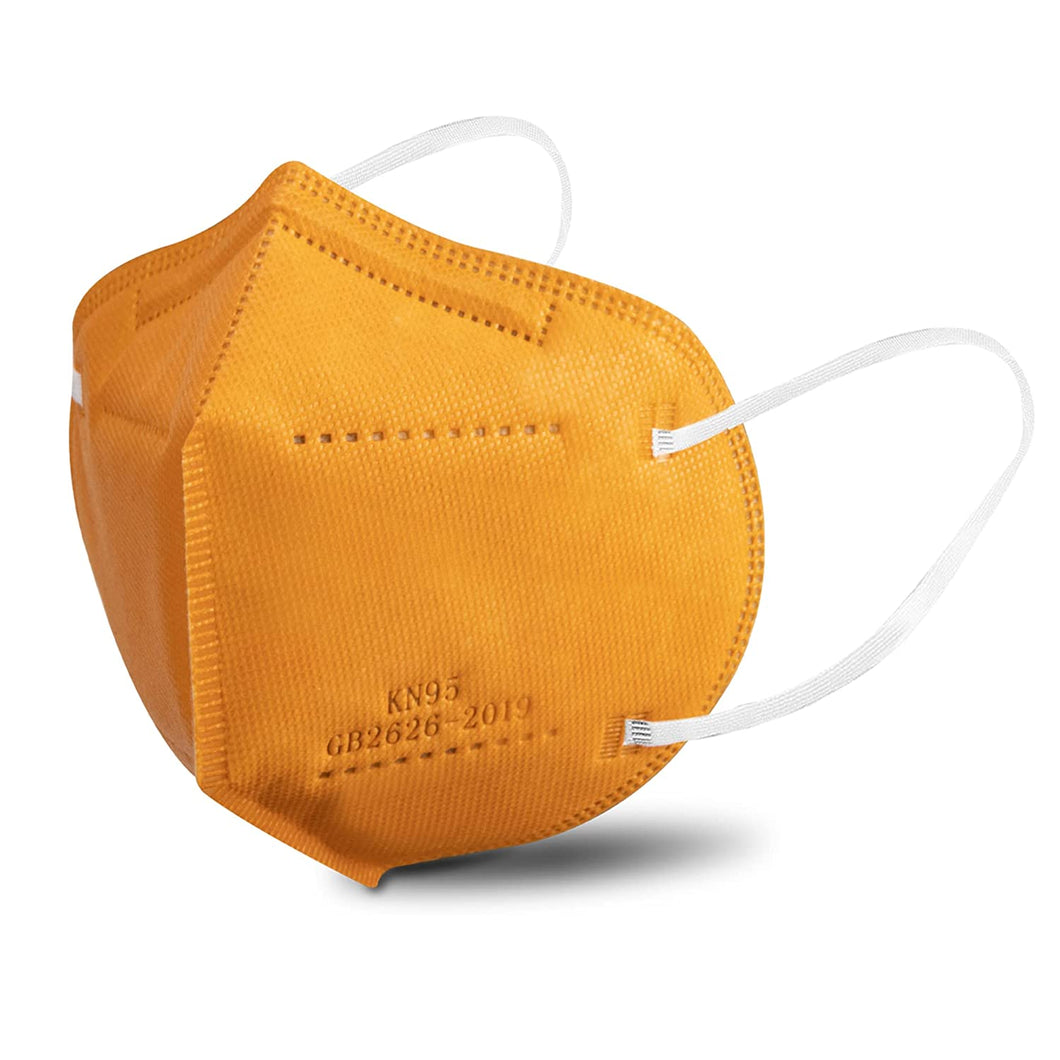 akgk KN95 Face Mask 50 PCS, Breathable Protection Masks, 5-Ply KN95 Orange Masks, Cup Dust Safety Masks