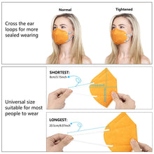 Load image into Gallery viewer, akgk KN95 Face Mask 50 PCS, Breathable Protection Masks, 5-Ply KN95 Orange Masks, Cup Dust Safety Masks
